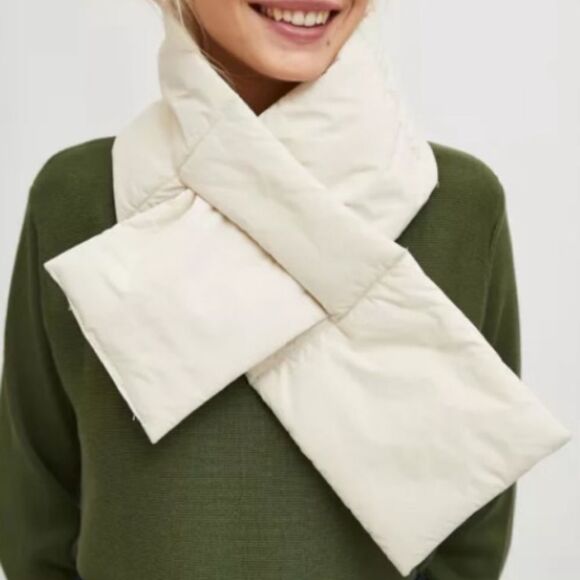 COMPANIA FANTASTICA Puffer Scarf in Stone / Off White - Picture 1 of 6